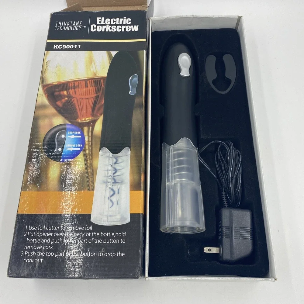 ThinkTank Technology Electric Corkscrew Black KC90011 Rechargeable Bar Kitchen